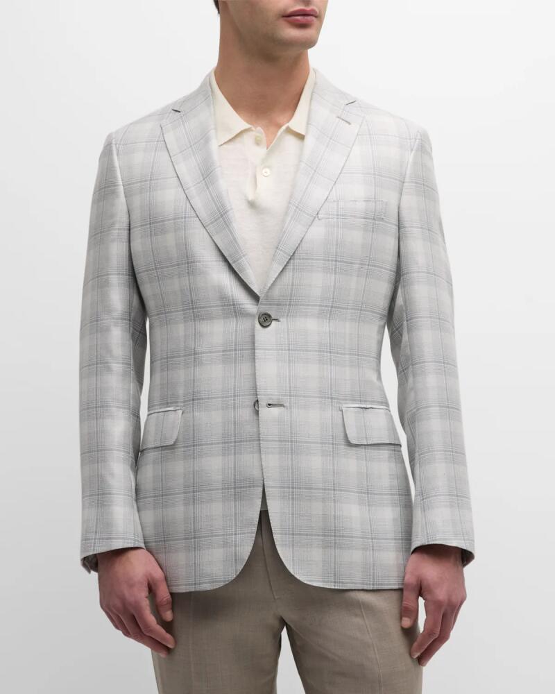 Brioni Men's Macro Plaid Sport Jacket Cover