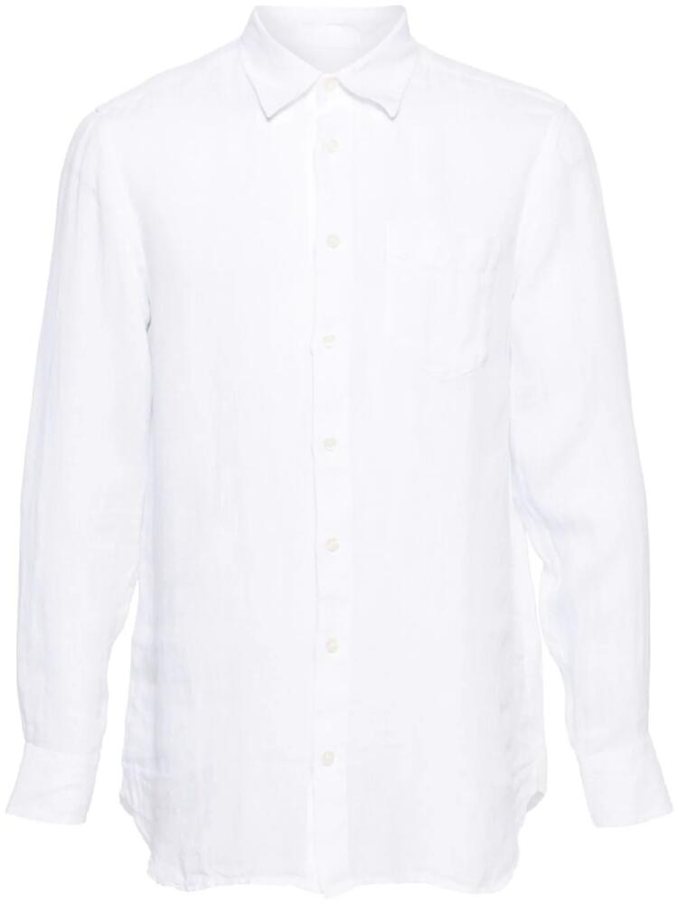 120% Lino long-sleeve linen shirt - White Cover