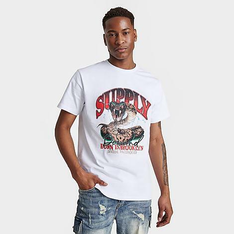 Supply And Demand Men's Swoop Graphic T-Shirt in White/White Cover