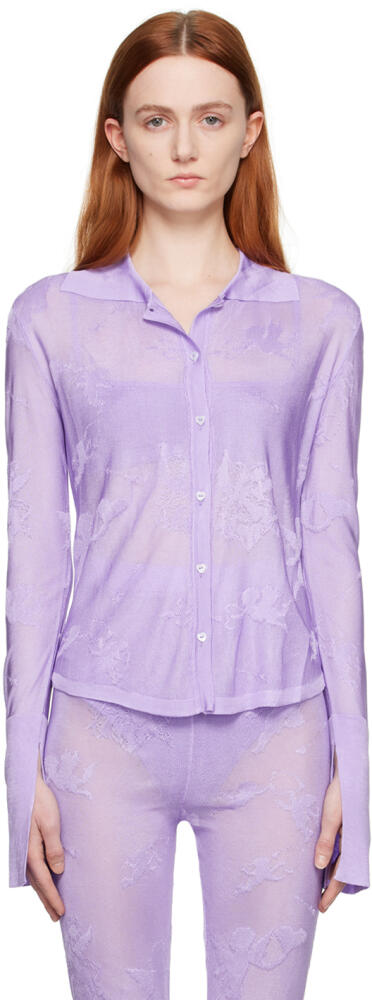 Marco Rambaldi Purple Jacquard Shirt Cover