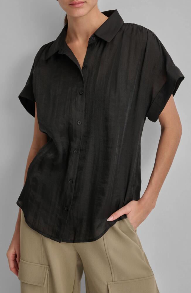 DKNY Organza Camp Shirt in Black Cover