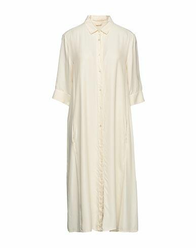 Her Shirt Her Dress Woman Midi dress Ivory Cupro, Modal Cover