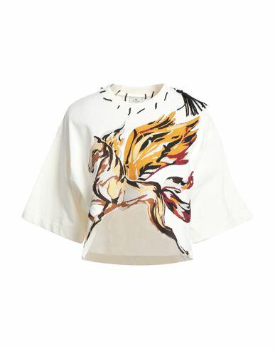 Etro Woman T-shirt Ivory Cotton, Polyester Cover