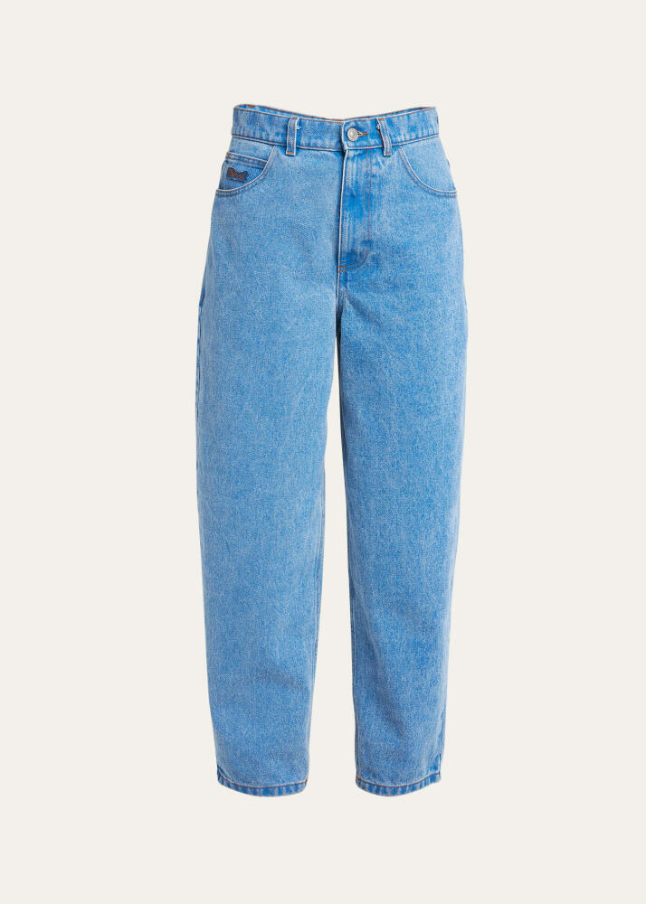 Marni Low Slung Curved-Leg Ankle Denim Carrot Trousers Cover