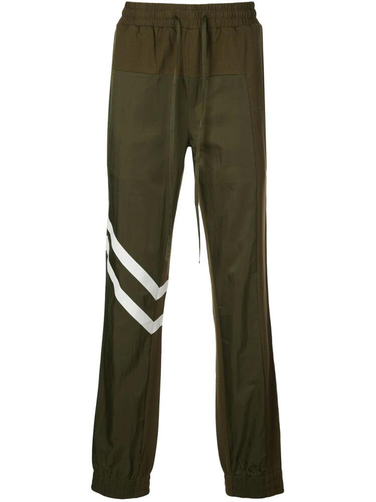 God's Masterful Children geometric panelled track pants - Green Cover