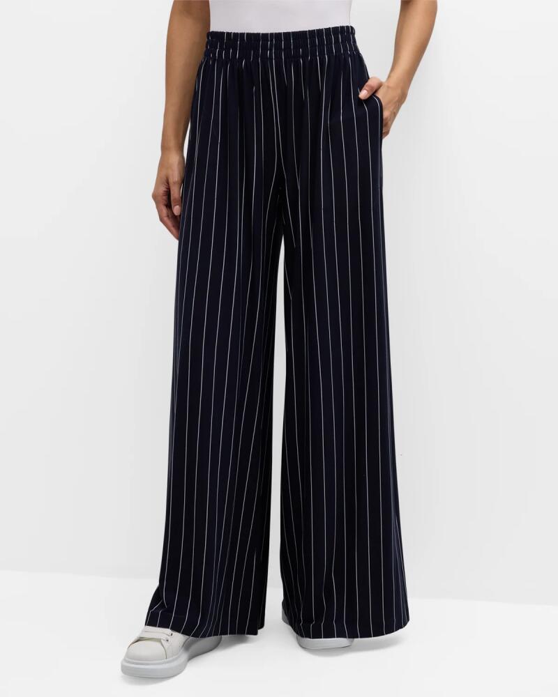 Norma Kamali Pinstripe Boyfriend Elephant Sweatpants Cover