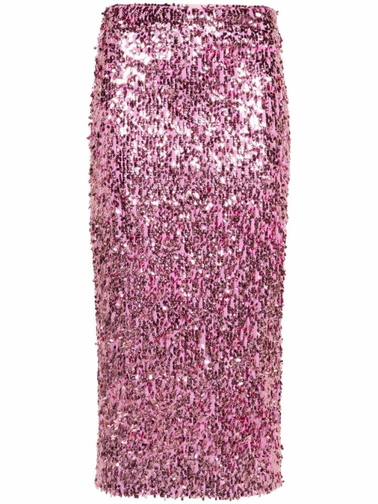 ROTATE BIRGER CHRISTENSEN sequinned midi skirt - Pink Cover