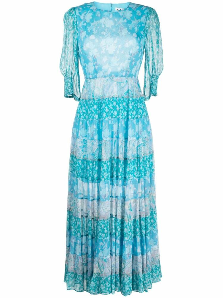 Rixo Agyness mix-print tiered dress - Blue Cover