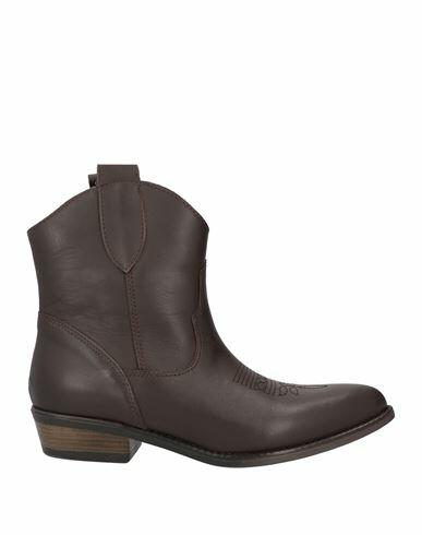 Geneve Woman Ankle boots Dark brown Leather Cover