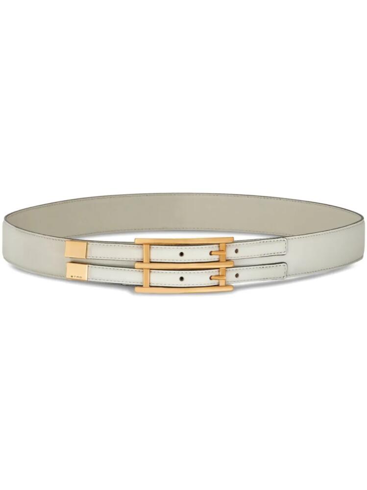 ETRO double-buckle leather belt - White Cover