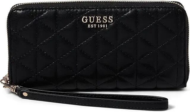 GUESS Kori Large Zip Around Wallet (Black) Wallet Handbags Cover