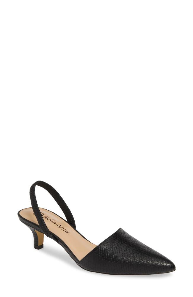 Bella Vita Sarah II Slingback Pump in Black Snake Print Cover