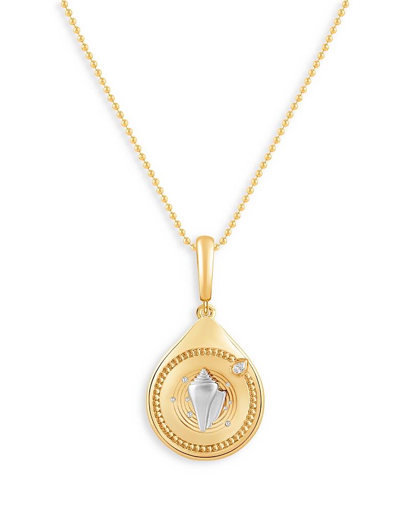 Harakh Diamond Accent Conch Pendant Necklace in 18K Yellow Gold, 0.06 ct. t. w., 18 Cover