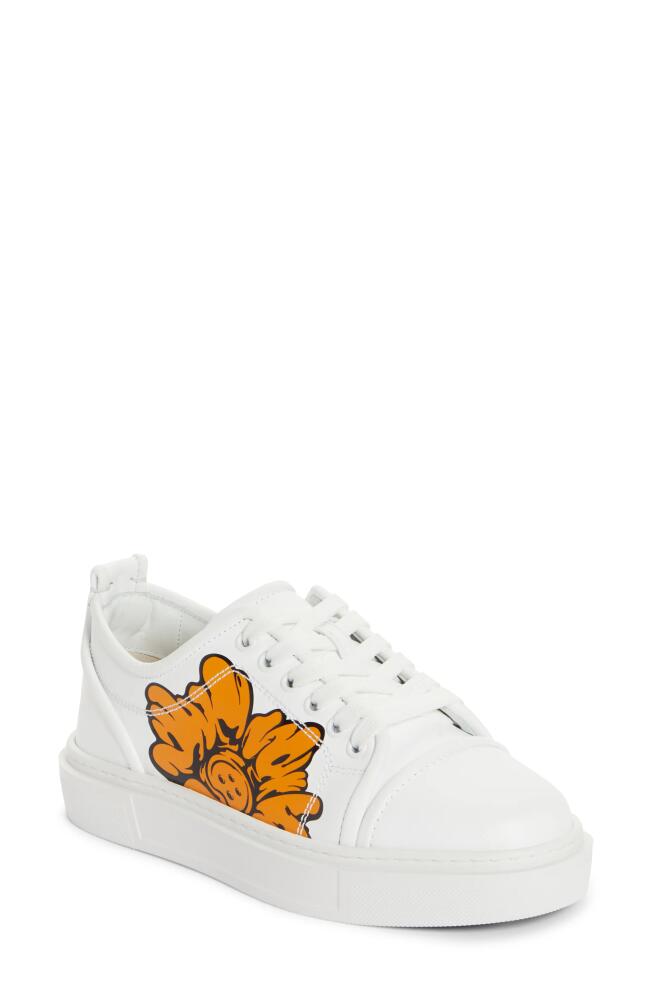 Christian Louboutin x Shun Sudo Adolon Donna Button Flower Low Top Sneaker in W146 White/Multi Cover