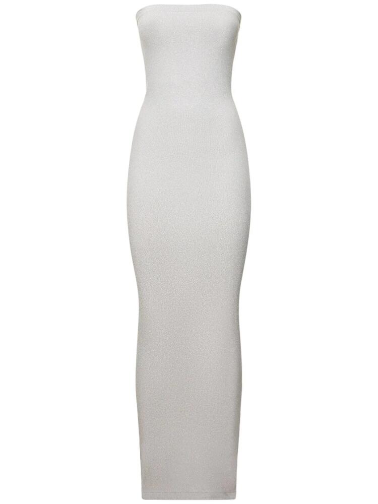 WOLFORD Fading Shine Strapless Midi Dress Cover