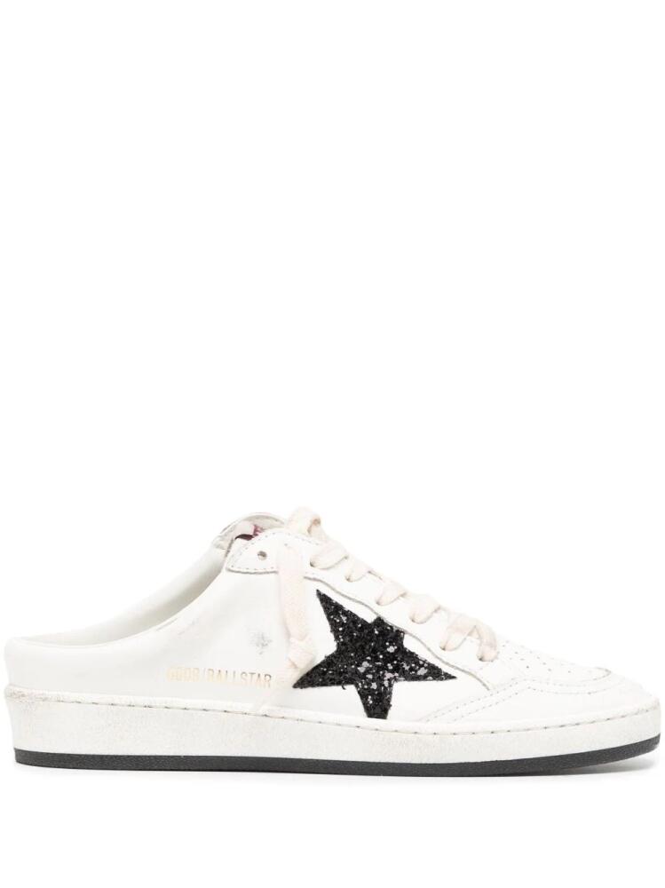 Golden Goose star-patch lace-up sneakers - White Cover