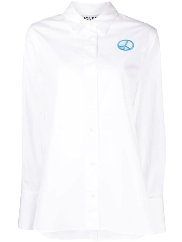 Monse cut-out peace stretch-cotton shirt - White Cover