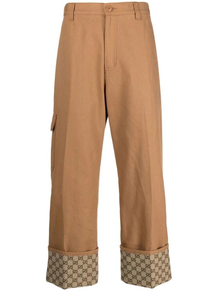 Gucci Turn-Up Hem Cargo Pants - Brown Cover