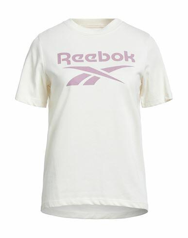 Reebok Woman T-shirt Ivory Cotton, Recycled polyester, Elastane Cover