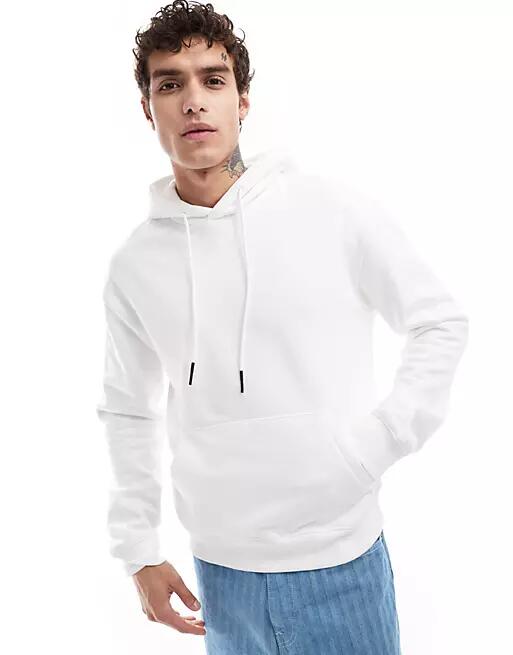 Bershka basic hoodie in white Cover