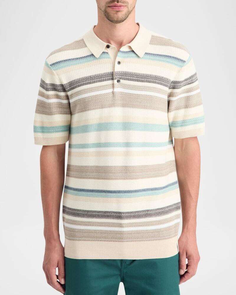 Scotch & Soda Men's Striped Knit Polo Shirt Cover