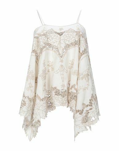 Erika Cavallini Woman Top Ivory Linen, Cotton Cover