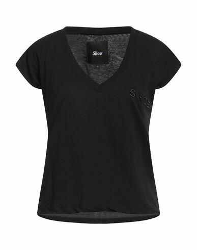 Shoe Woman T-shirt Black Cotton Cover