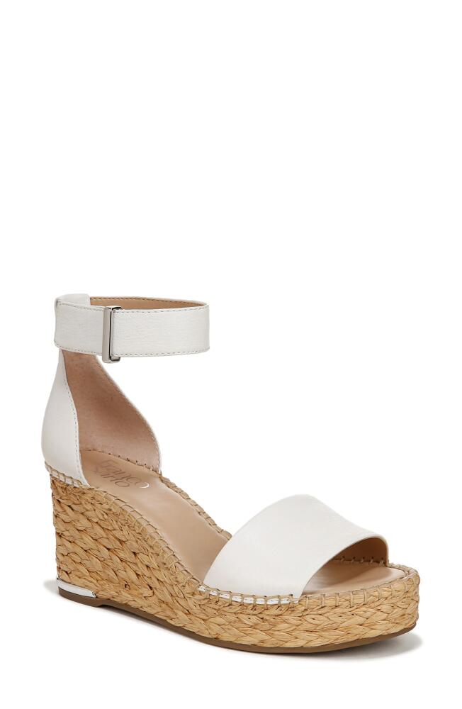 Franco Sarto Clemens Ankle Strap Platform Wedge Sandal in White Raffia Cover