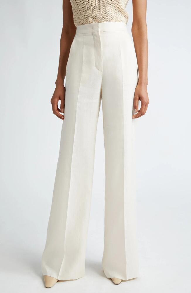 Max Mara Hangar Linen Suiting Trousers in Ivory Cover