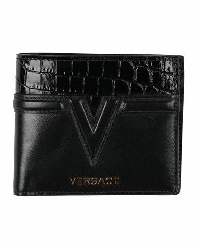 Versace Man Wallet Black Leather Cover