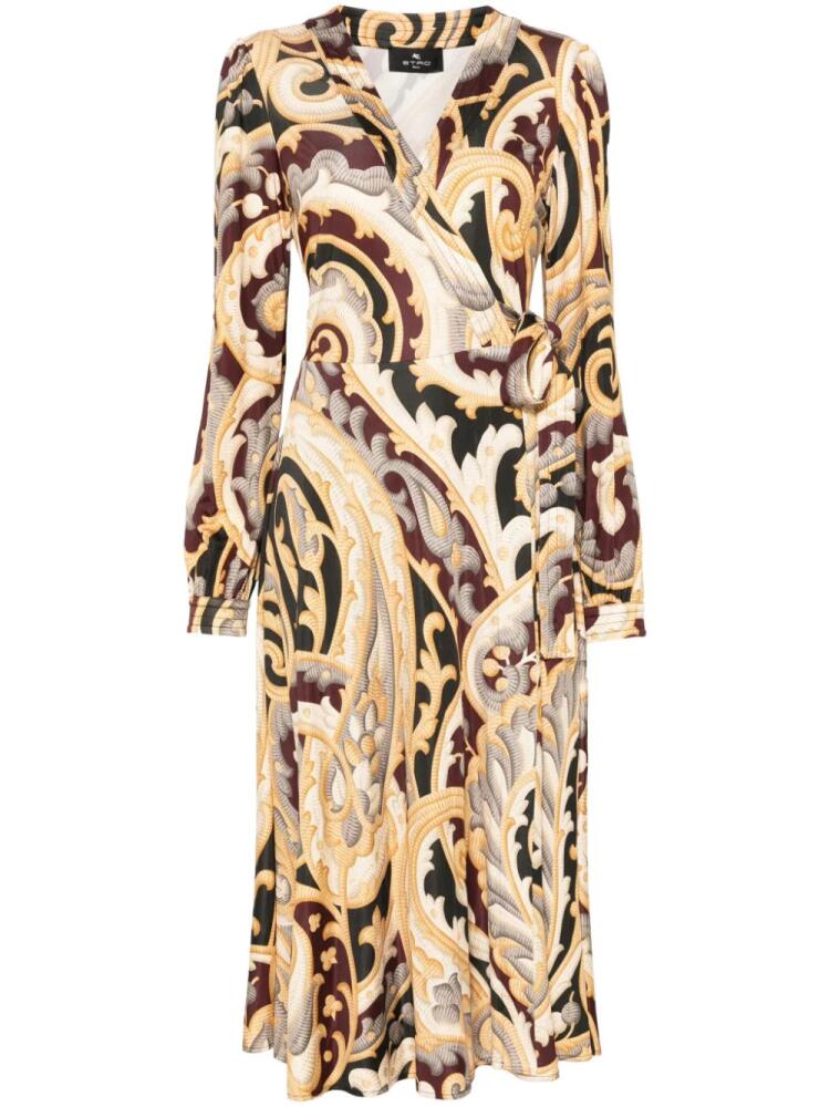 ETRO graphic-print wrap dress - Neutrals Cover