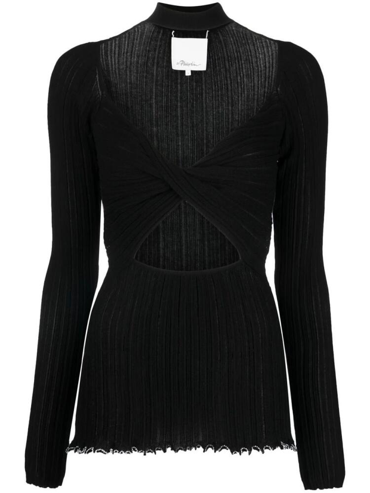 3.1 Phillip Lim cut-out knitted top - Black Cover