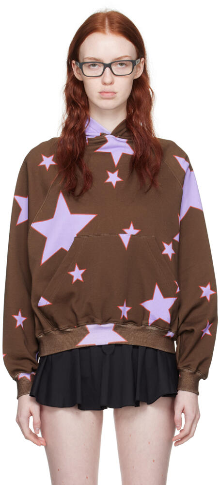 Praying SSENSE Exclusive Brown Star Hoodie Cover