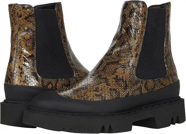 Aquatalia Holly (Olive Snake/Black Elastic) Women's Dress Zip Boots Cover