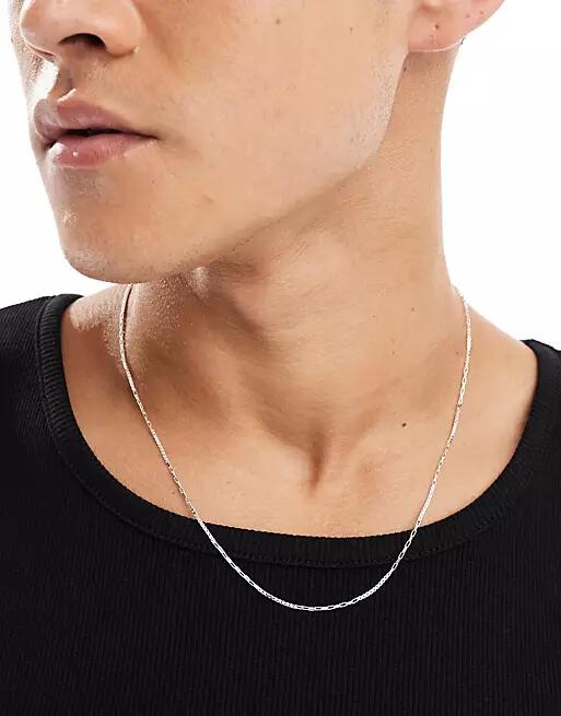 ASOS DESIGN sterling silver chain necklace in silver Cover