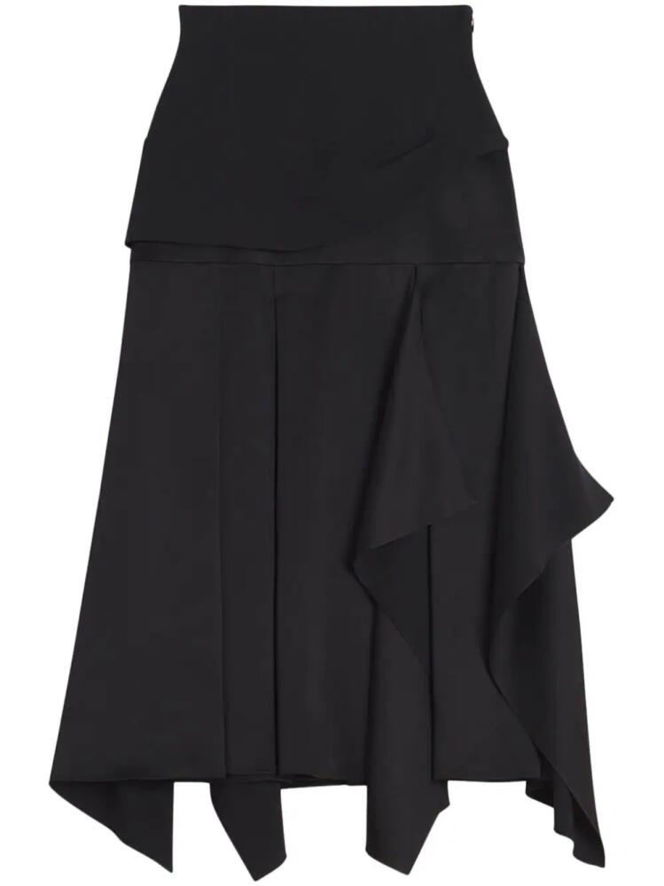 Lanvin draped-detailing midi skirt - Black Cover