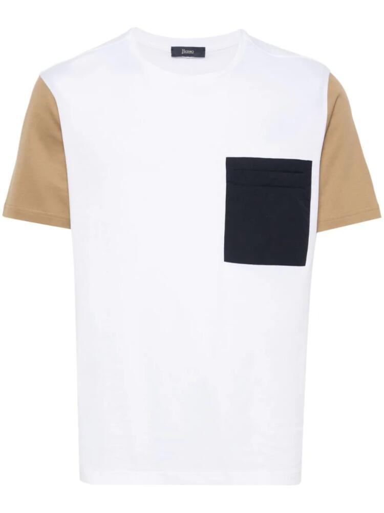 Herno colourblock cotton T-shirt - White Cover