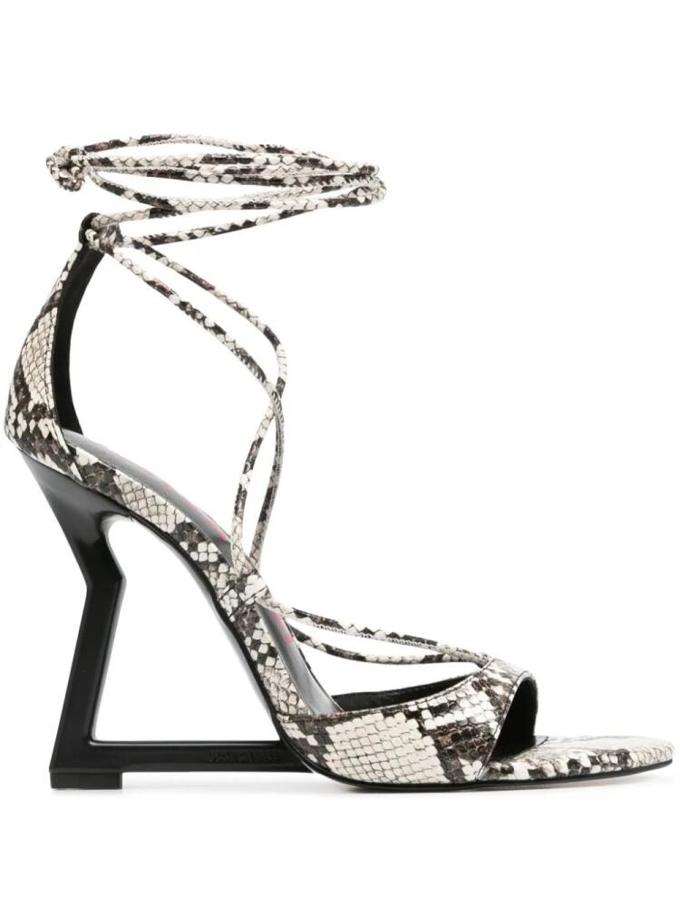 Just Cavalli 110mm snakeskin-effect sandals - Neutrals Cover