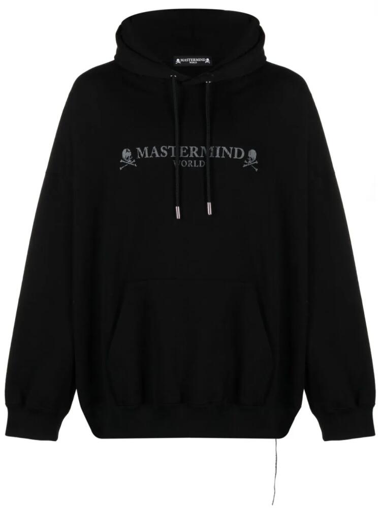 Mastermind World logo-print cotton drawstring hoodie - Black Cover