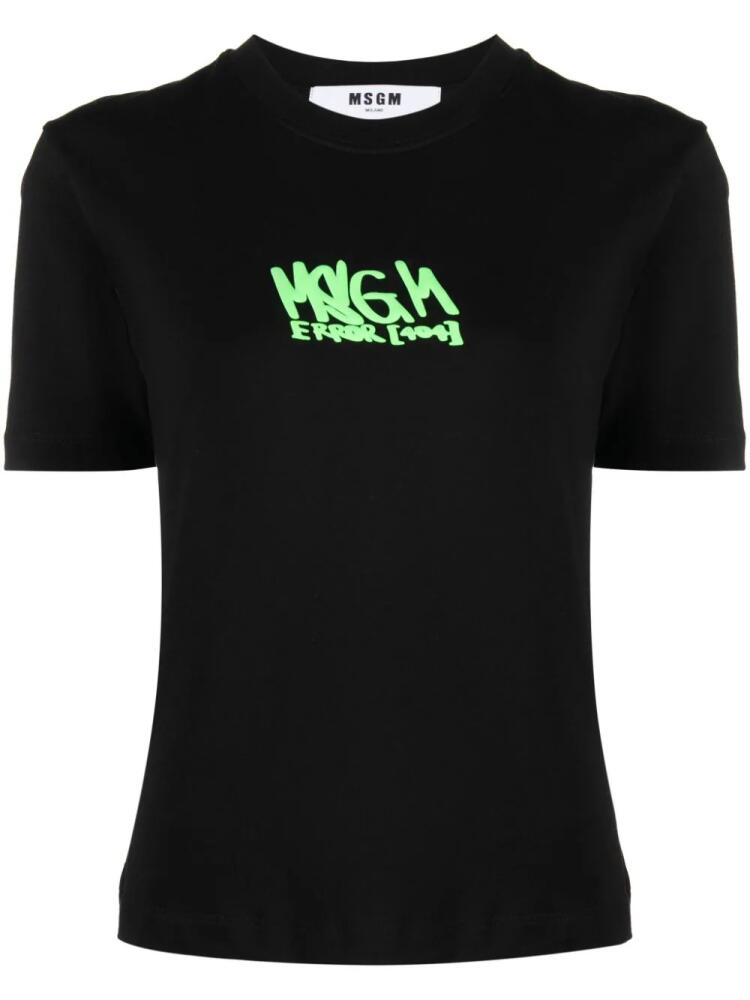 MSGM logo-print cotton T-shirt - Black Cover