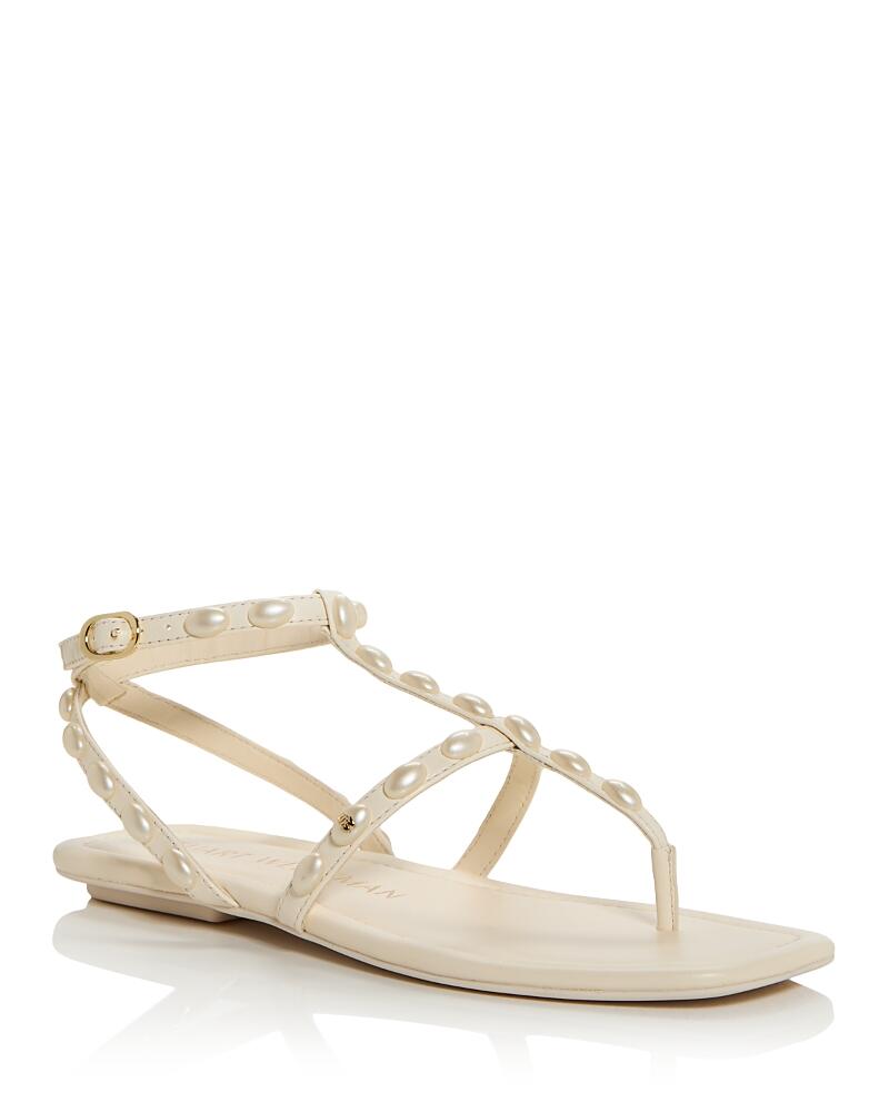 Stuart Weitzman Women's Pearlita Embellished Flat Sandals Cover