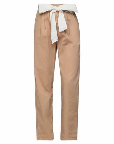 Gina Gorgeous Woman Pants Camel Cotton, Elastane Cover