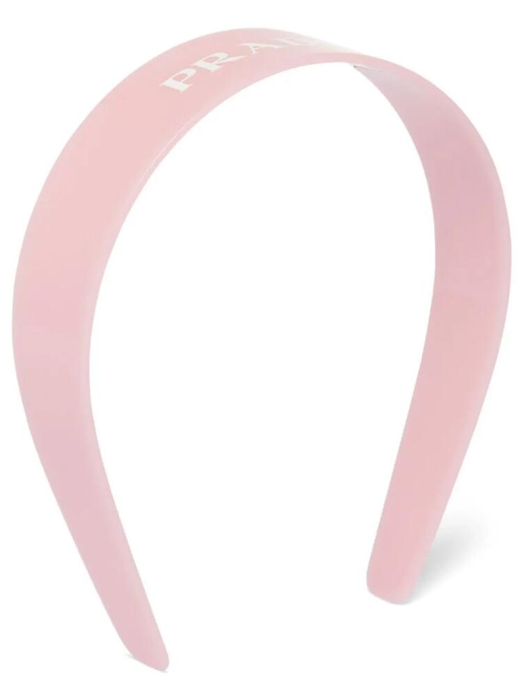 Prada logo-print headband - Pink Cover