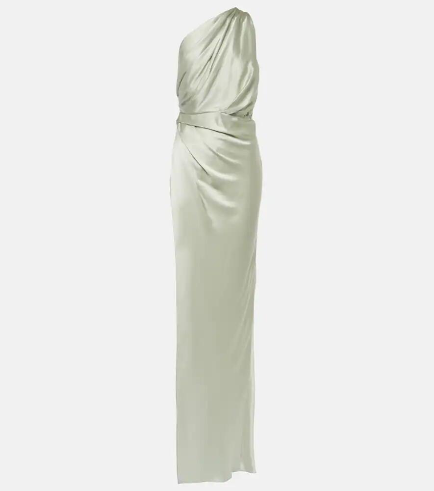 The Sei Draped one-shoulder silk satin gown Cover