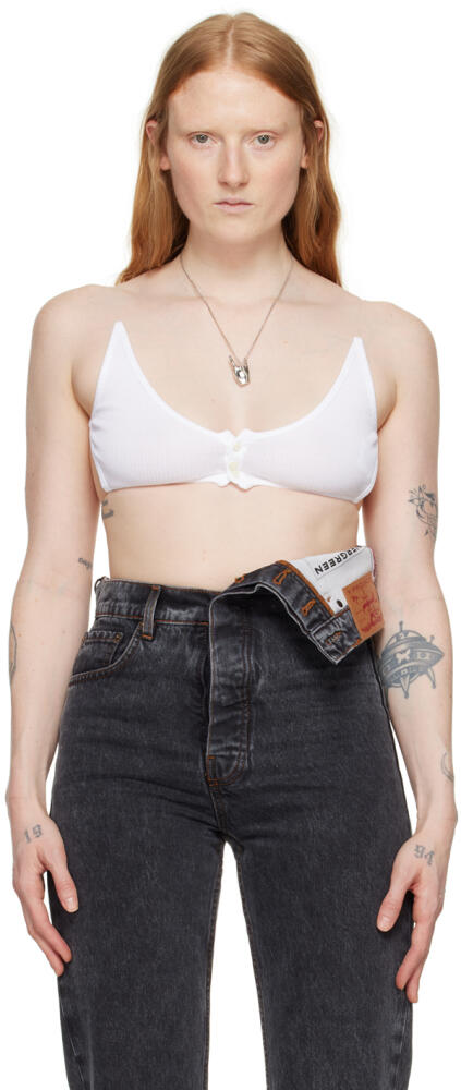 Y/Project White Invisible Strap Bralette Cover