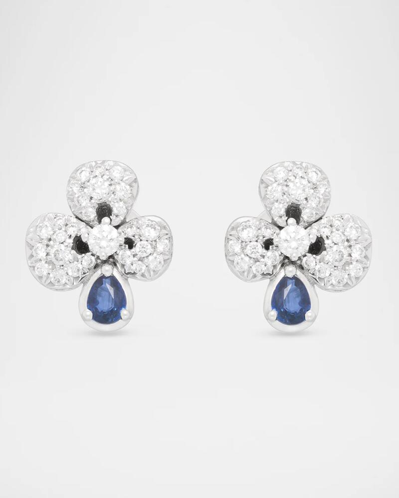 Miseno 18K White Gold Ischia Sapphire and Diamond Earrings Cover