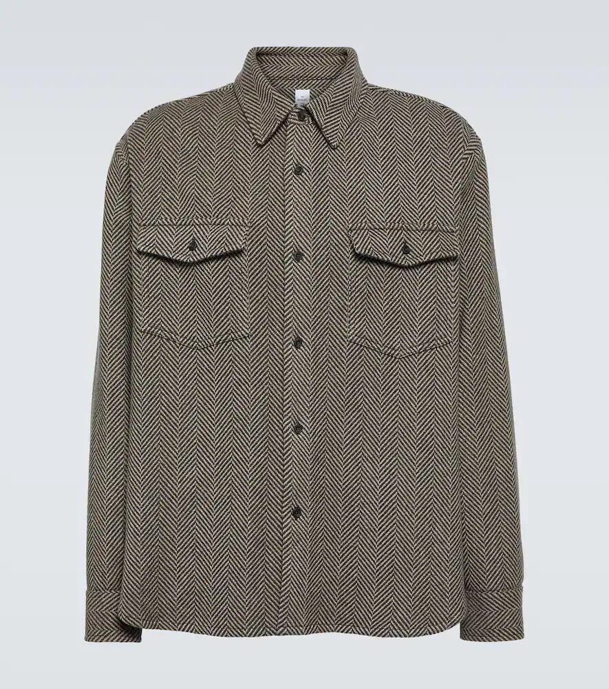 Berluti Herringbone cashmere-blend overshirt Cover