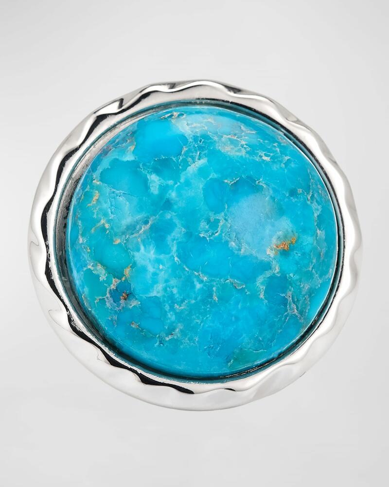 NEST Jewelry Turquoise and Silver Bezel Adjustable Statement Ring Cover