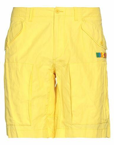 Moschino Man Shorts & Bermuda Shorts Yellow Polyamide, Cotton, Metallic fiber Cover