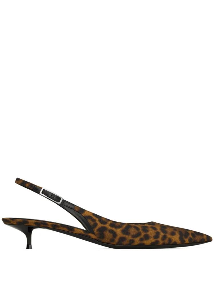 Saint Laurent 30mm Cherish slingback pumps - Brown Cover